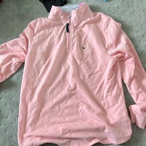 Vineyard vines half zip light pink